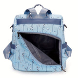 Pompom Decor Anti-Theft Travel Backpack Purse For Women - Floral Print Shoulder Bag - School Bag