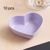 10pcs, Heart Shaped Sauce Dipping Bowls, Wheat Straw Dip Bowls, Small Plastic Appetizer Plates, Dinnerware, Home Kitchen Accessories
