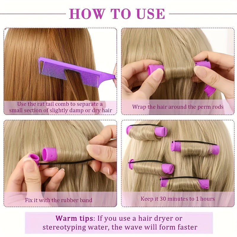 100pcs/set Hair Perm Rod Set Hair Curling Rods Hair Curler Curly Hair Rollers DIY Hair Styling Accessories For All Type Of Hair