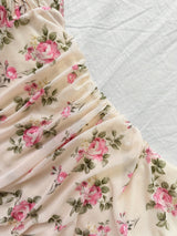 Elegant Floral Ruched A-Line Mini Dress for Women - Lightweight Summer Breeze, Perfect for Parties, Dates, Valentine'S Day, Easter, Mardi Gras, Beach Outings, Cruise, and Afternoon Tea, Elegant Outfit, Dress