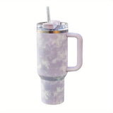Vacuum Insulated 40 oz Stainless Steel Tumbler with Handle - BPA-Free, Shatterproof Travel Mug for Hot/Cold Drinks, Perfect Outdoor Gift