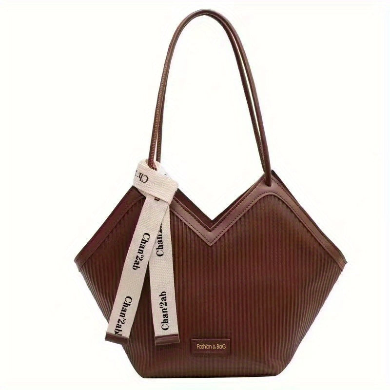 Love Design Tote Bag, Trendy Large-capacity Shoulder Bag, Faux Leather Simple Bag For Work - For Women - Suitable for Office, Shopping, Travel - Perfect Gift for Fashionistas
