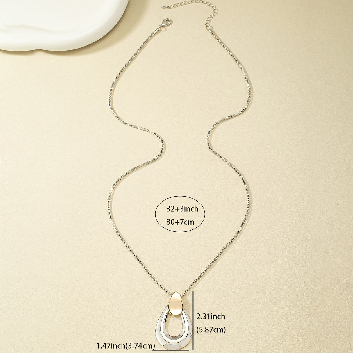 Simple Water Drop Pendant Long Necklace Sweater Chain For Women