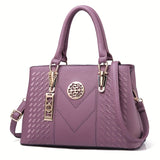 Elegant Embroidery Detail Tote Bag, Women's Top Handle Satchel Purse, Fashion Large Capacity Crossbody Bag