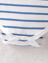 Baby Boy Clothes Blue Stripe Climbing Suit+Puppy Strap Pants Two -Piece Suit with 0 - 18Months, for Outdoor