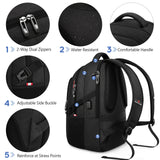 Laptop Backpack for Men Women, Business Travel Laptop Backpack with USB Charging Port, College Bag Daypack for Work, Business Computer Backpack Bag Fit 15.6 Inch Laptop (Black, Blue, Light Grey 15.6 Inch)