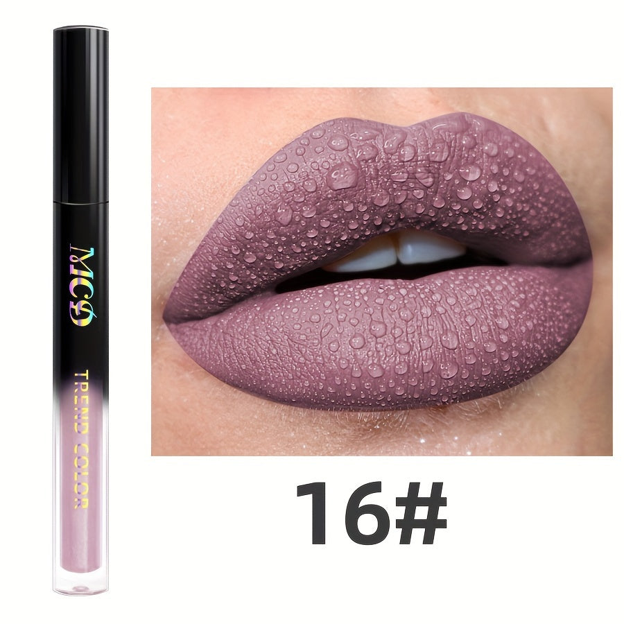 1pc, Non-Sticky Lasting Lip Glaze, Matte Lip Mud, High Pigment Liquid Lipsticks Lip Gloss, Ideal Mardi Gras Festival Party Makeup, With Black Green Blue White Glossy Pink Highlighter Rose Brown Purple Tones