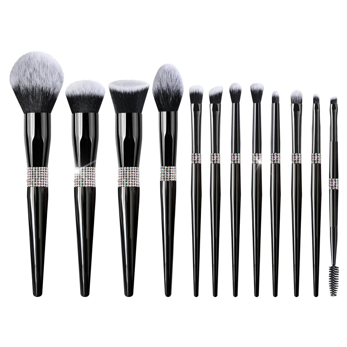Makeup Brushes Set - Bling Premium Synthetic Foundation Powder Blush Concealer Eyeliner Eyebrow Contour Make Up Brush Set For Women, Black
