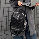 Fashion Sequin Women's Backpack - PU Leather, Large Capacity Casual Daypack with Adjustable Straps, Zip Closure, Polyester Lined, Solid Color, Guangzhou - Versatile Travel and School Bag