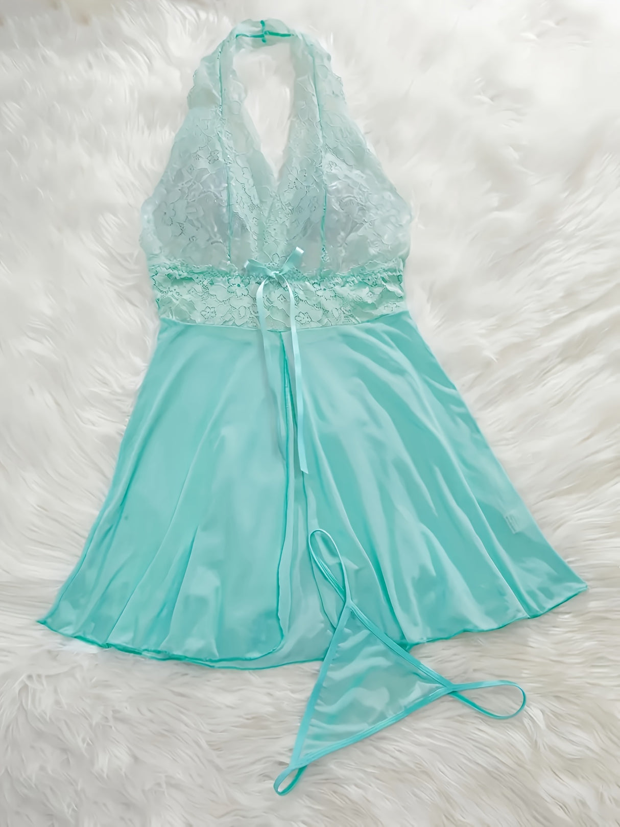 Elegant V-Neck Lace Halter Sleep Dress for Women - Sexy, Semi-Sheer Straight Skirt Nightgown with Micro Elasticity, Perfect for All Seasons