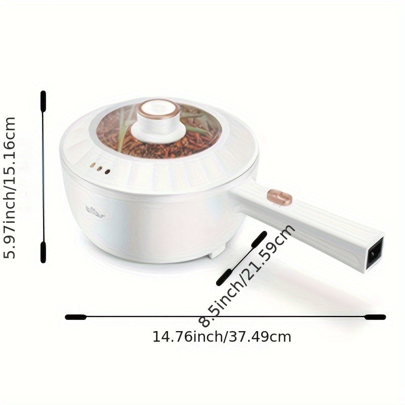 2L Bear Hot Pot Electric - Multifunctional Portable Cooking Pot with 1000W Rapid Heating, Non-Stick Frying Pan, Dual Power Adjustment, and Versatile Cooking Options for Steak, Egg, Ramen, Oatmeal, and More