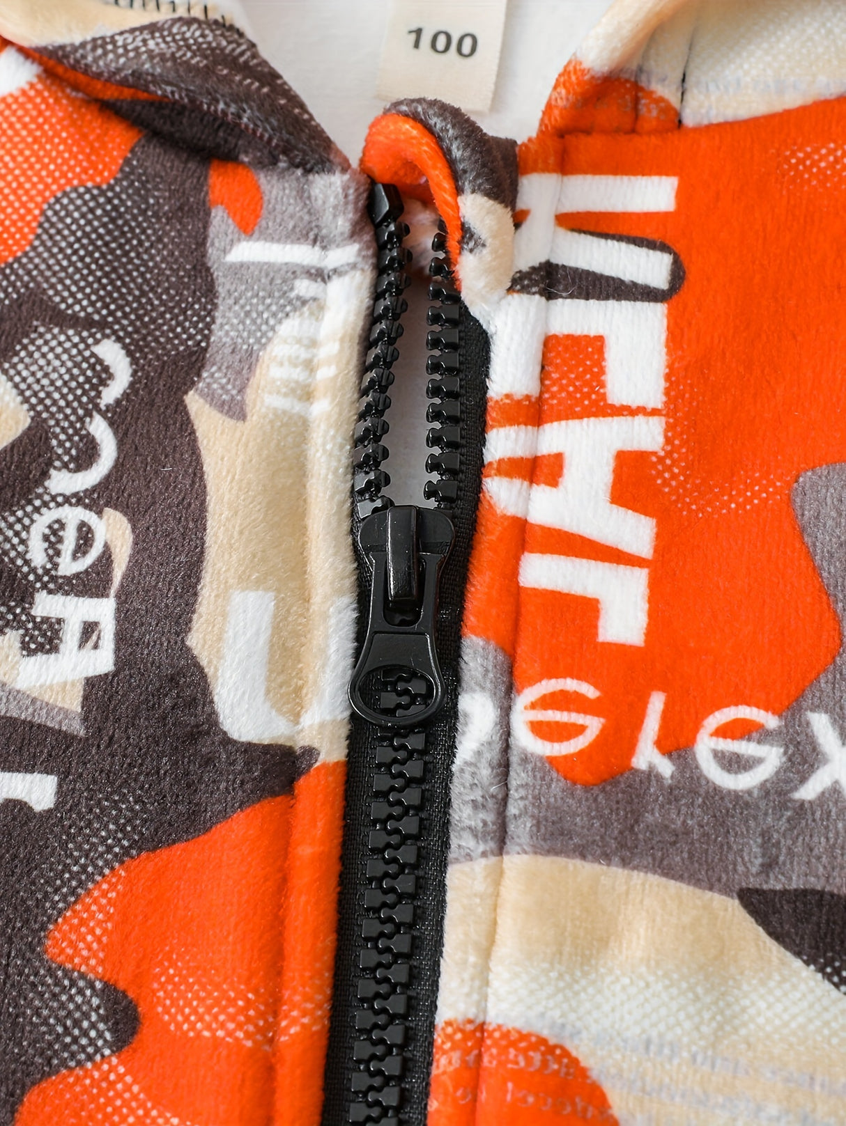 2pcs Boy's Camouflage Letter Print Hooded Outfit, Casual Zipper Hoodie & Pants Set For Outdoor Wear, Boys Clothes, As Gift