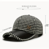 Trendy Houndstooth Baseball Cap - Dazzling Rhinestone M Decor - Unisex Sunscreen Trucker Hat - Perfect for Music Festivals & Outdoor Fun