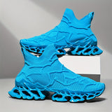 [Trendy Blade Sneakers for Men] Men's Color Block Trendy Blade Sneakers, Breathable Shock Absorption Running Shoes, Non Slip Sneakers For Gym Jogging Tennis 2023 New