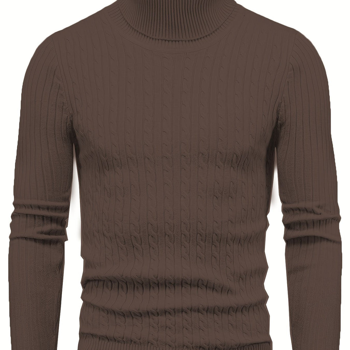 All Match Knitted Solid Sweater, Men's Casual Warm High Stretch Turtleneck Pullover Sweater For Men Fall Winter, Old Money Style