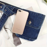 Vintage Washed Denim Belt Bag for Women - Versatile Fanny Pack with Phone & Coin Pockets, Perfect for Casual Outings, Parties & Dates