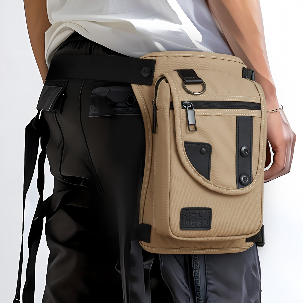 Fashion Waist Pack with Multiple Pockets, Solid Color Non-Waterproof Polyamide Belt Bag with Adjustable Strap, Zippered Hip Bum Bag for Business Casual, Travel, Hiking - Valentine's Day to Mother's Day Gift
