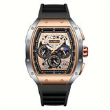 Foxbox Men's Waterproof Quartz Wristwatch, Date Sport Silicone Wrist Watches