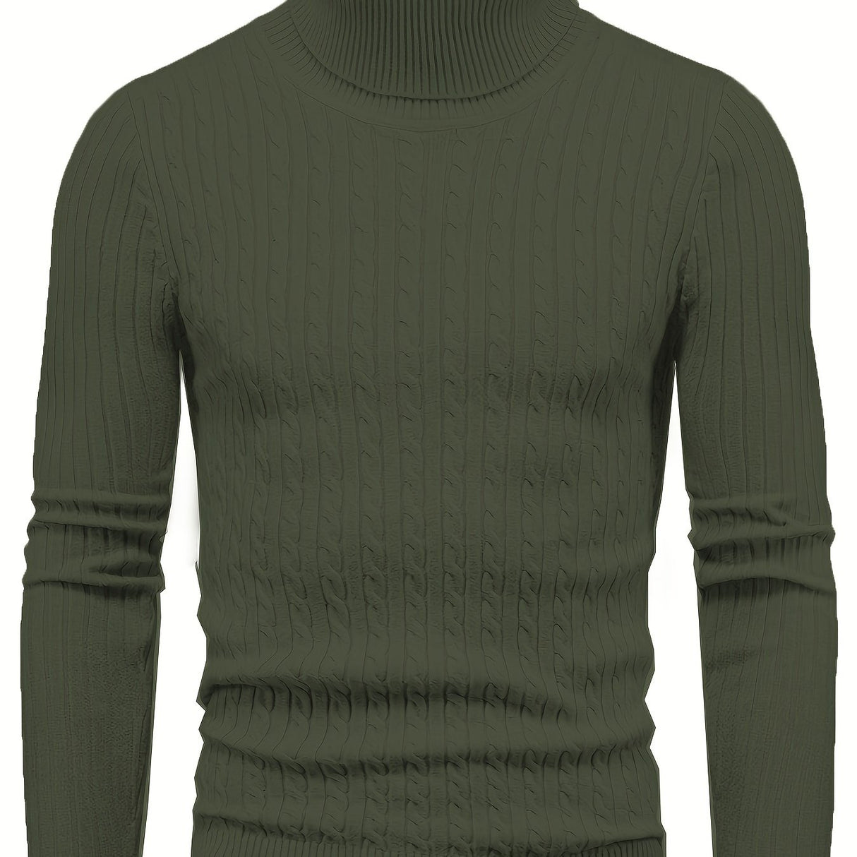 All Match Knitted Solid Sweater, Men's Casual Warm High Stretch Turtleneck Pullover Sweater For Men Fall Winter, Old Money Style