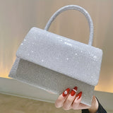 Rhinestone Decor Evening Bag, Glitter Clutch Purse For Women, Sparkly Handbag For Wedding Party Prom for Carnaval Music Festival