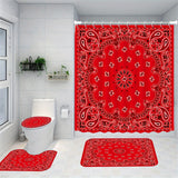 1/4pcs Deluxe Bathroom Essentials Set - Waterproof Shower Curtain with 12 Hooks, Non-Slip Bath Rug, U-Shape Mat, Toilet Lid Cover Pad - Complete Bathroom Accessories and Home Decor Solution
