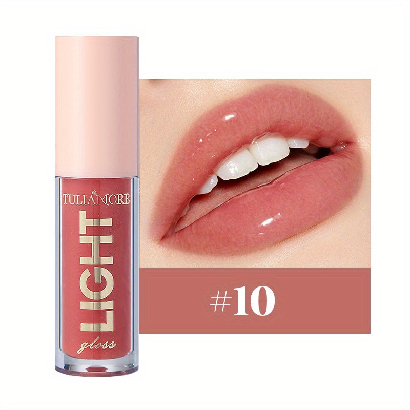12 Colors Pearlescent Moisturizing Lip Gloss - Lustrous Mirror Nude Lip Stain with Natural Lip Oil for Valentine's Day Gifts