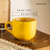 1pc Large-Capacity Solid Color Ceramic Mug - Coffee Cups & Mugs for Breakfast, Oatmeal, Coffee, Tea, and Water - Creative Household Essentials with Durable Design and Easy Grip Handle