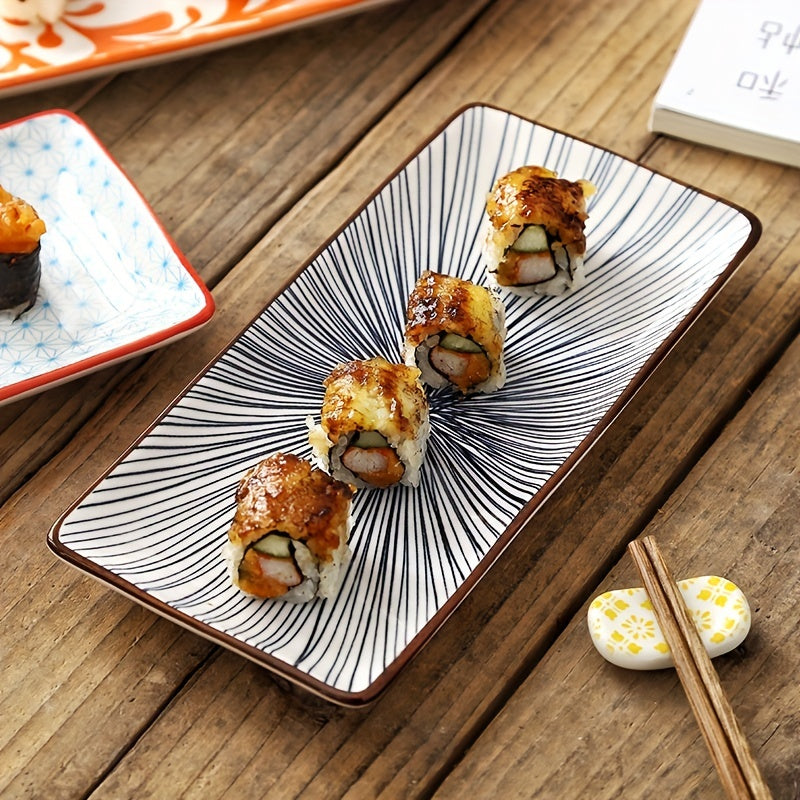 2 Pcs Ceramic Dinner Plate, 9.8" Rectangular Plates, For Dessert, Appetizers, Sushi, Wings, Dumplings, Fruit, Microwave Oven Dishwasher Safe, For Thanksgiving, Halloween, Christmas, Birthday Party, Wedding And Other Activitie