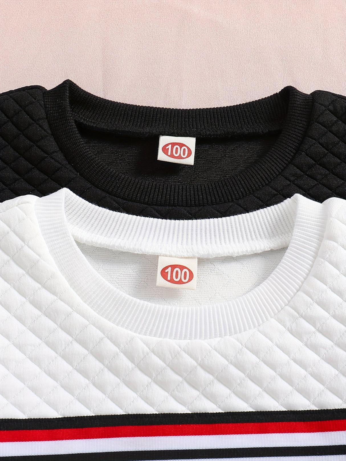 2pcs Boys Casual Striped Creative Textured Pullover Sweatshirt, Long Sleeve Crew Neck Tops, Kids Clothes Outdoor