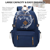 laptop backpack 15.6 inch anti theft travel backpacks for men and women large college bookbag work business daypack middle high school bag for girls boys teens students blue