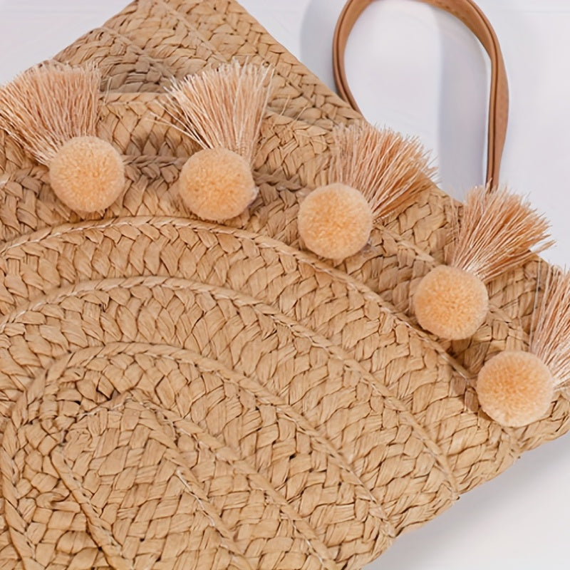 Stylish Woven Straw Envelope Clutch Bag - Summer Beach Travel Accessory with Rattan Wrist Strap, Spacious Interior, and Chic Design - Perfect for Women's Vacation, Travel, and Daily Use