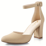 Elegant Golden Glitter D'Orsay High Heels for Women - Sparkling Pointed Toe with Ankle Strap, Lightweight & All-Season, PU Cover & Rubber Sole