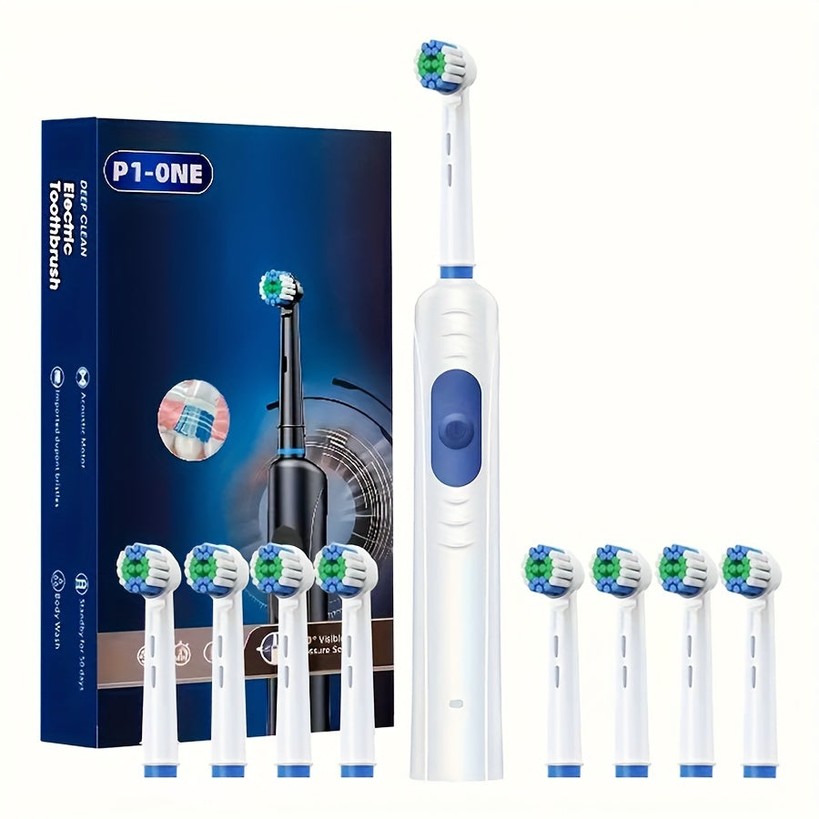 4-Head Electric Toothbrush Kit - Gentle Soft Bristles for Effective Plaque Removal, Advanced Oral Care for Adults, Unisex Design for Home and Travel Use, Perfect Fathers Day Gift Idea