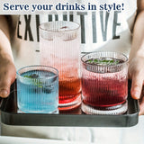 12Pcs, Ribbed Glasses, Drinking Glass Set, Vintage Glassware for Kitchen, Old Fashioned Whiskey Tumblers, Perfect for Juice, Cocktails, and Beverages