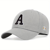 Solid Color Simple Casual Sports Hat - Letter A Embroidery Baseball Cap - Sunscreen Dad Hats
