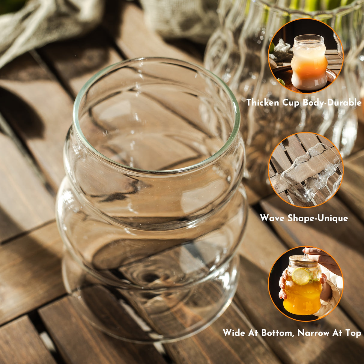 8PCS, Ribbed Drinking Glass Cups with Straws Set, 18 oz Creative Glass Cups Vintage Drinking Glasses Ribbed Glassware Aesthetic Cups Entertainment Dinnerware Glassware with Straws Set for Kitchen Coffee Juice Beverage