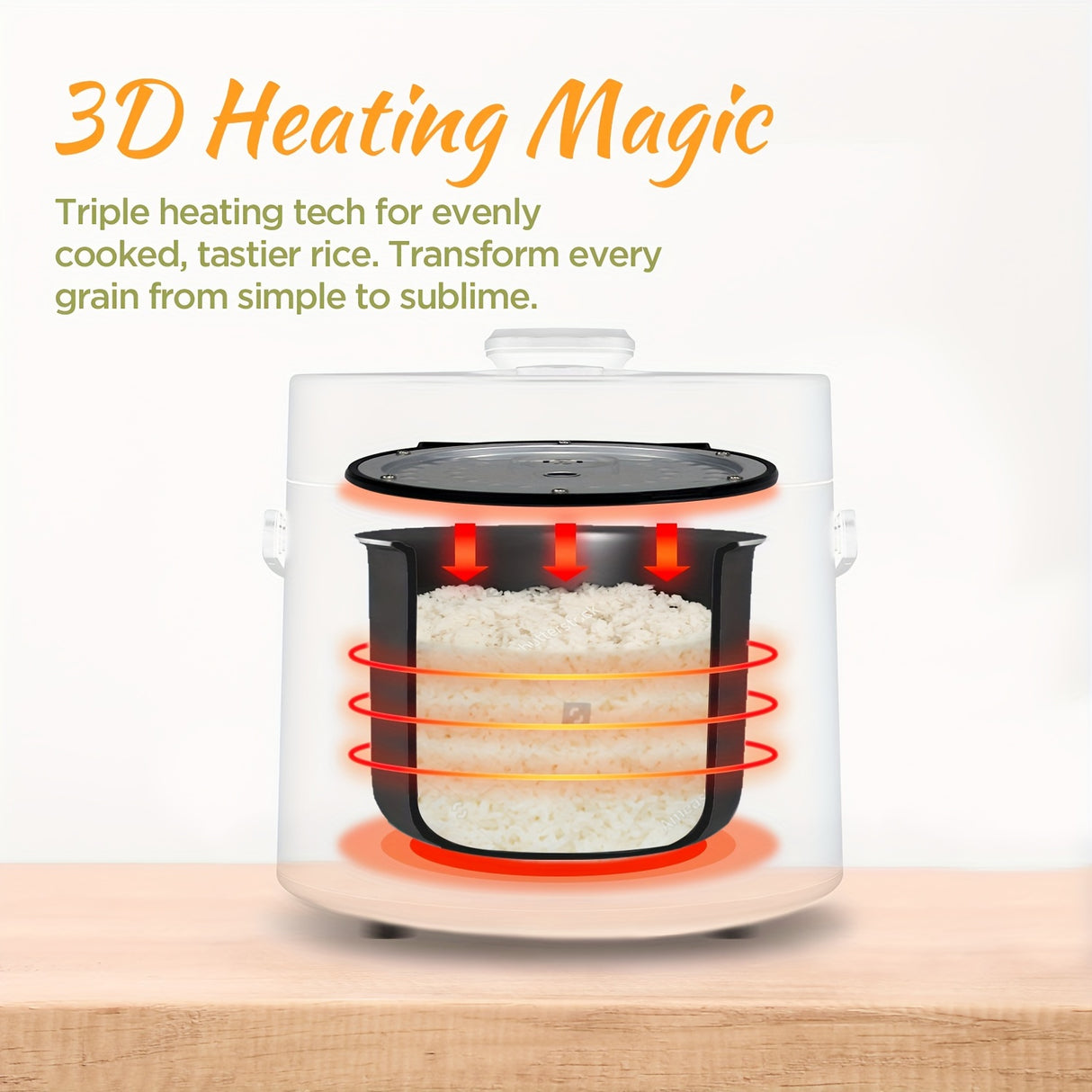 MOOSUM Multi Mini Rice Cooker 2-cups Uncooked (1.2L), Portable Small Japanese Travel Rice Cooker with Non-Stick Inner Pot, Slow Cooker, Easy Presets, 24 Hours Timer Delay & Keep Warm Function