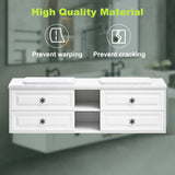 72×23×21inch Wall Hung Wood Frame Doulble Sink Bath Vanity Cabinet Only In Bathroom Vanities Without Tops With Roomy Storage Compartments For Holding Bathroom Essentials