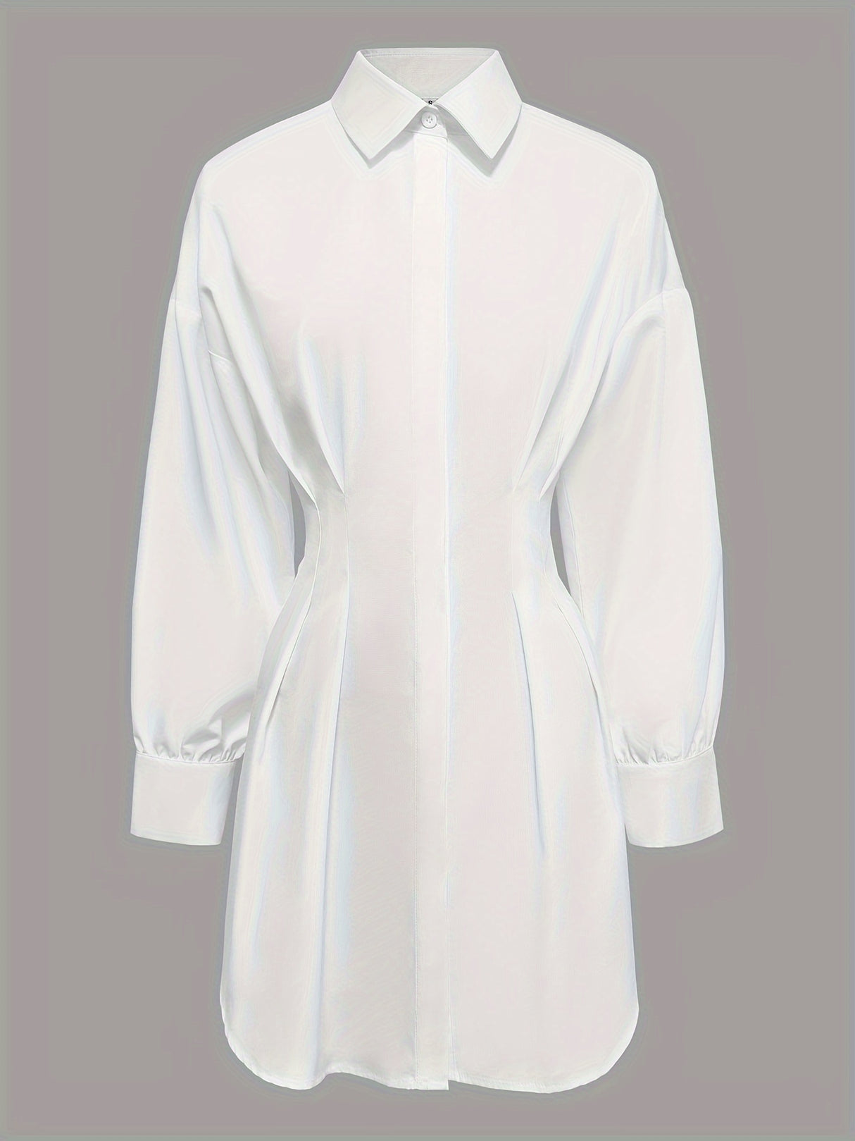 Chic Pleated Slim-Fit Blouse - Essential Long Sleeve Top for Women, Perfect for Spring & Fall