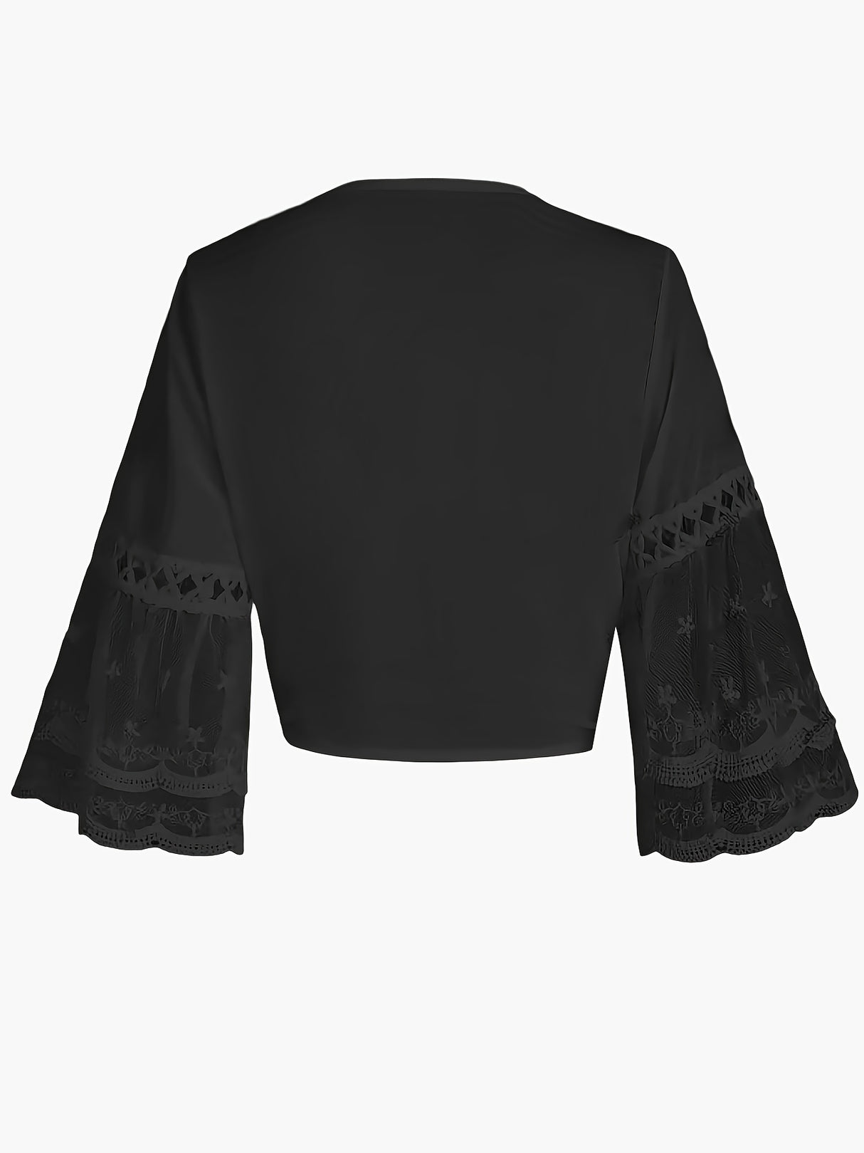 Elegant Solid Knotted Flared Sleeve Blouse, Open Front for Coquette/Cute/Y2K Style Women's Clothing