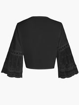Elegant Solid Knotted Flared Sleeve Blouse, Open Front for Coquette/Cute/Y2K Style Women's Clothing