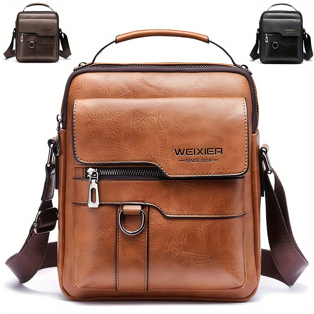 Men'S Authentic Leather Messenger Bag Vintage Style Business Handbag