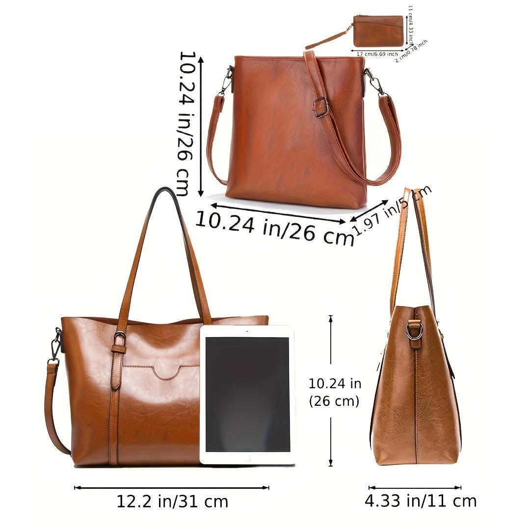Luxurious Retro Tote Handbag - Women's Large Capacity Multi-Pocket Casual Shoulder Bag with Adjustable Strap, Perfect Mother's Day Gift - Soft, Stylish, and Spacious Purse for Ladies on Sale