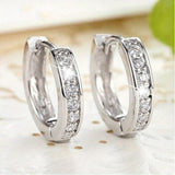 [Luxury Hoop Earrings] Nickel-Free Copper Luxury Elegant Zirconia Hoop Earrings for Women | Sparkling Round Wedding Bridal Jewelry, Daily & Party Occasion, Valentine's Day Gift, Everyday Earrings, Durable Earrings