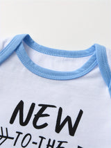 KuKitty 3pcs Newborn infant Baby Boy Summer Clothes Printed Short Sleeve Bodysuit Top and Long Pants with Hat Outfit Set for Boys Babies