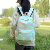 Vibrant Tie Dye Cartoon Pattern Backpack - Spacious School Bag with Insulated Lunch Box, Pencil Case, and Multiple Compartments for Organized School Use