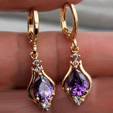 Multicolor Teardrop Shape zirconia Drop Dangle Earrings For Women Fine Jewelry
