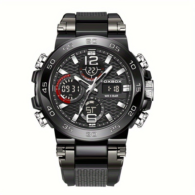 [Popular Choice] LIGE Watches for Men, 1968.5inch Clock Alarm LCD Dual Display Wristwatch