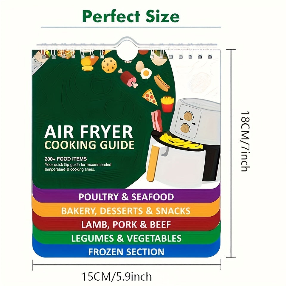 1pc The Ultimate Air Fryer Companion, Pressure Cooker Cooking Guide Booklet Set With Times Chart, Cookbooks, Magnets & Kitchen Conversion