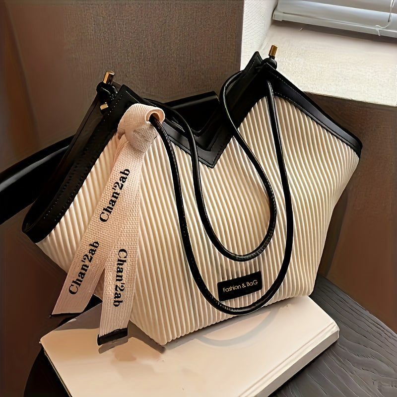 Love Design Tote Bag, Trendy Large-capacity Shoulder Bag, Faux Leather Simple Bag For Work - For Women - Suitable for Office, Shopping, Travel - Perfect Gift for Fashionistas